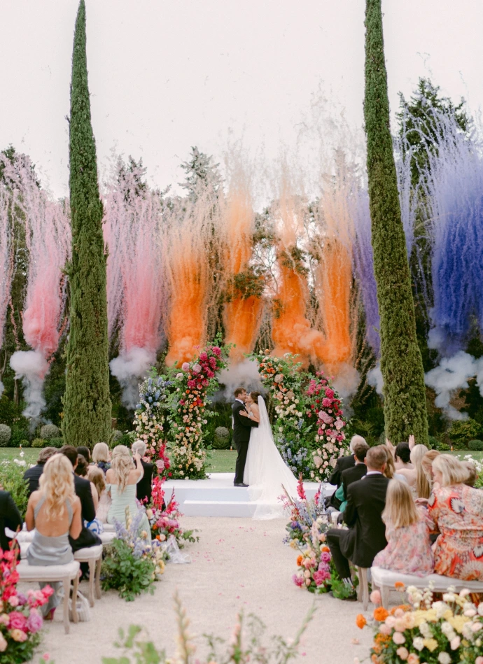 Feu d’artifice de mariage lors d’une soirée de réception